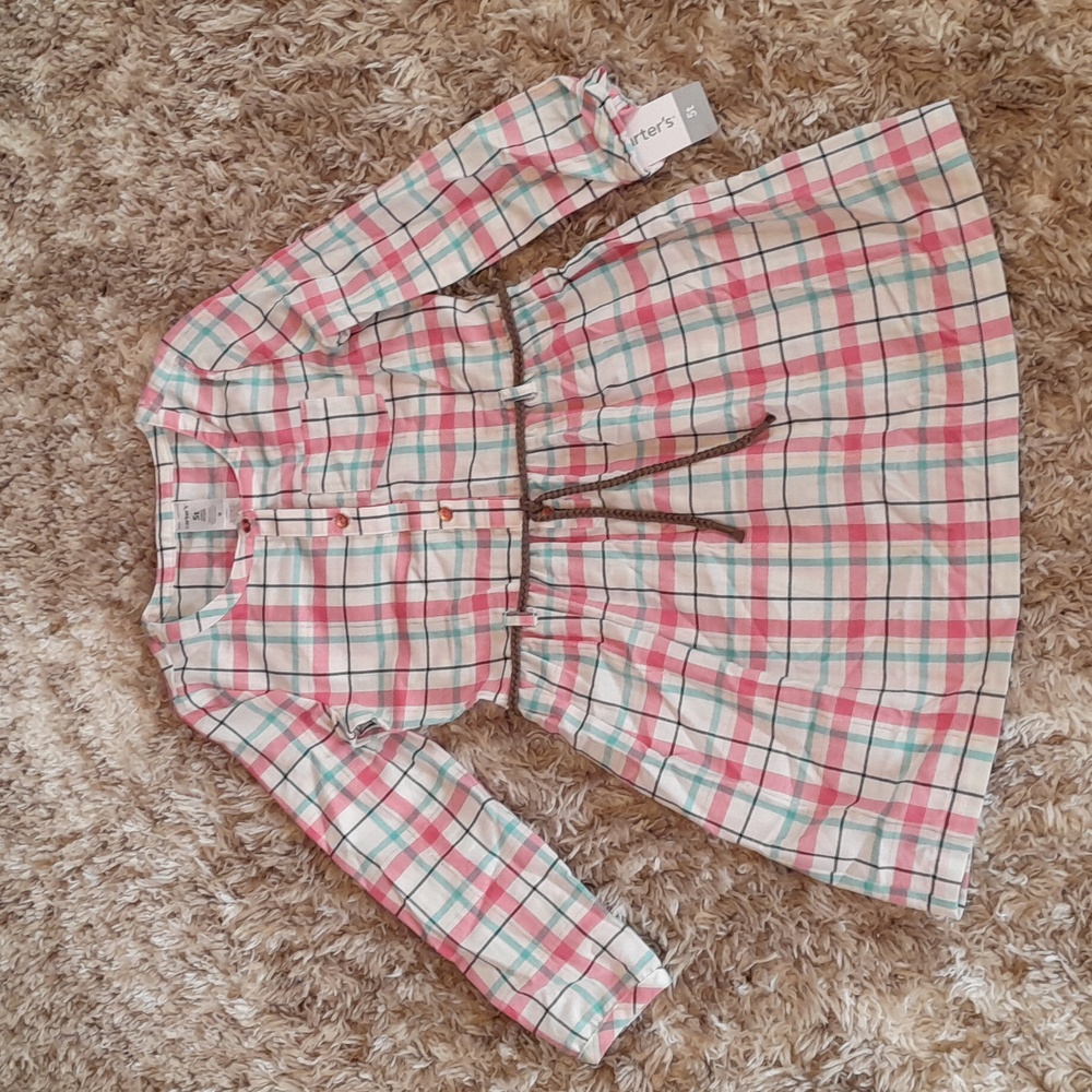 NEW Carters Plaid Dress 5T